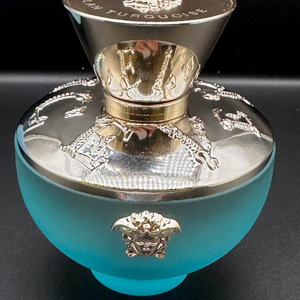 Empty Versace Aqua Blue and Silver Perfume  Bottle edp 148.00